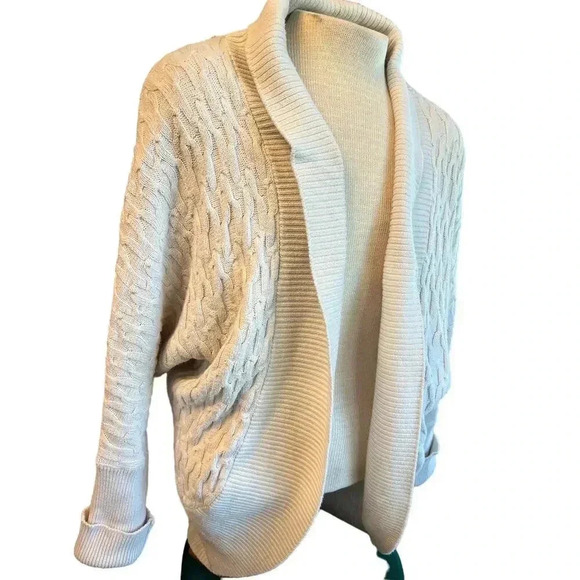 MATILDA JANE long sleeve knit slouchy cream cardigan sweater size medium - Picture 2 of 8